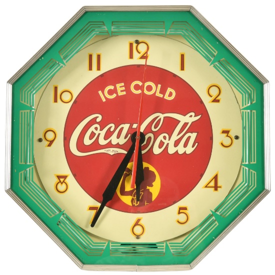 Ice Cold Coca Cola Neon Clock