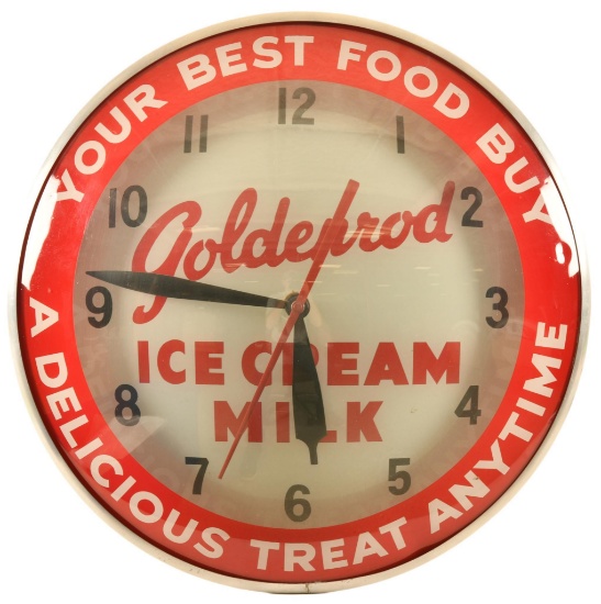 Goldenrod Ice Cream And Milk Double Bubble Clock