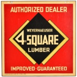 4 Square Lumber Authorized Dealer Hanging Sign