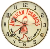 Lackner American Furnaces Lighted Clock