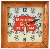 Meadow Gold Ice Cream Lighted Clock