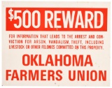 Oklahoma Farmers Union Sign