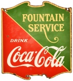 Drink Coca Cola Fountain Service Die Cut Sign