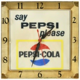 Say Pepsi Please Lighted Clock