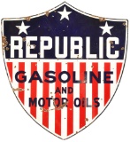 Republic Gasoline And Motor Oil Sign