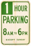 1 Hour Parking Sign