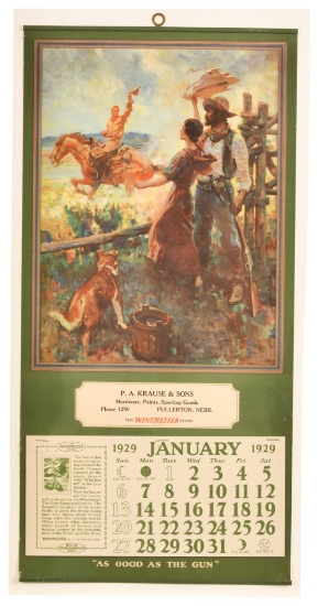 Krause & Sons 1929 Winchester Calendar