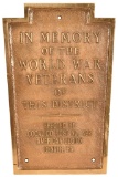 World War Veterans Plaque