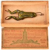 The Shakespeare Rhodes Mechanical Swimming Frog With Wooden Picture Box