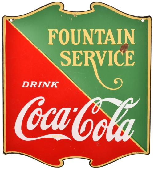 1934 Drink Coca-Cola Fountain Service Sign