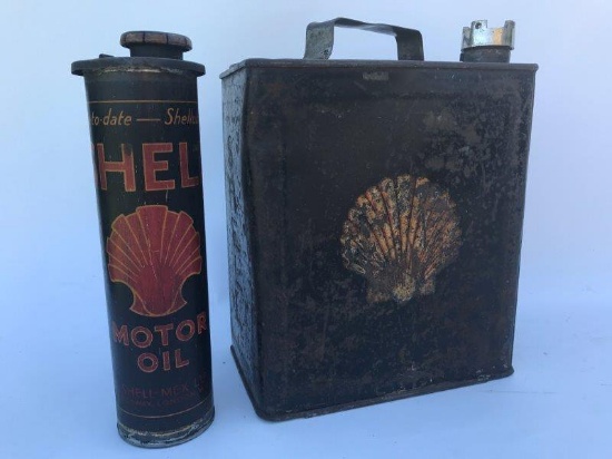 A Shell Duo can with oil insert and nickelled Shell cap.