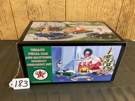 Texaco Pedal Car and Matching Holiday Ornament Set