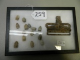 Large frame of Civil war Relics