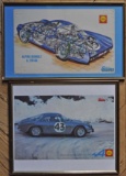 2 posters enmarcados Alpine A110 y A 210  46 x 39 cm y 505 x 32 cm