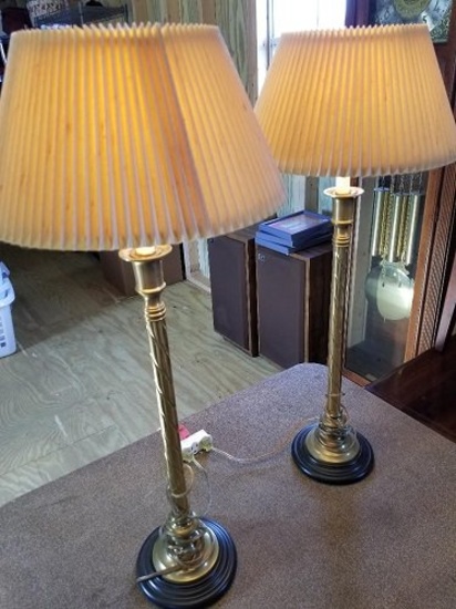 Vintage Brass tone lamps - Tested - Works