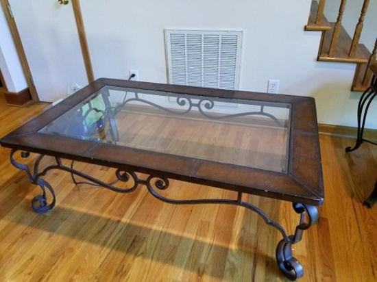 Heavy wrought iron coffee table