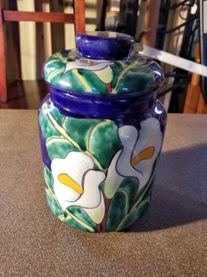Hand Painted Pottery Cookie Jar