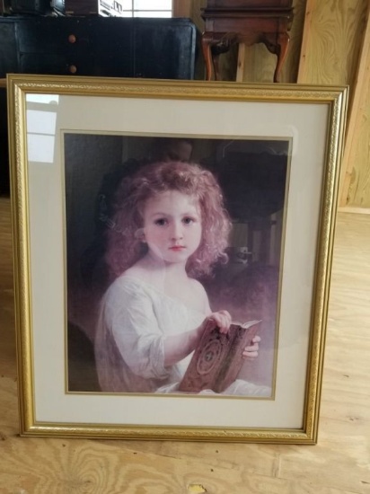 Vintage Style Frame w/Portrait of Young Girl