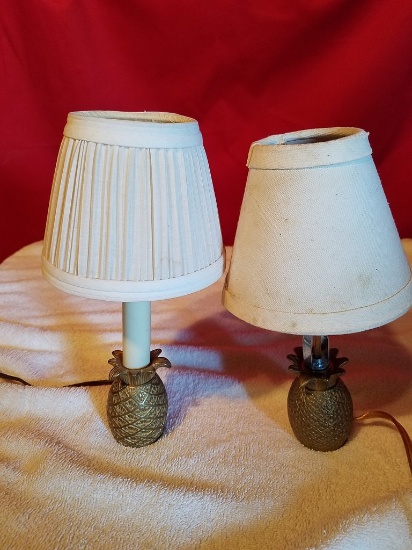 Pair of Vintage Brass Desktop Lamps