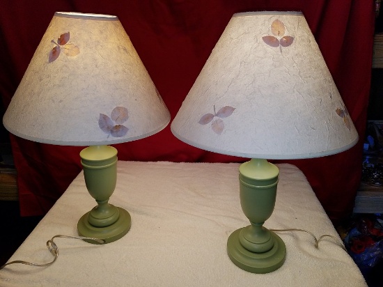 Pair of Wooden Lamps