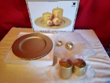 5 pc Gold Candle Set NIB