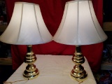 Pair of Brass Toned Lamps