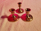 3 Brass Candlesticks