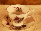 Royal Albert Bone China Tea Cup and Saucer- Purple Flowers