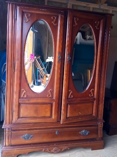 Stanley Furnature Solid Wood Armoire w/Mirrors