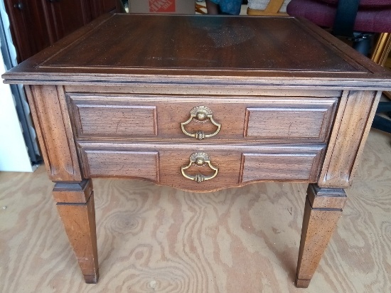 Solid Wood Side Table w/One Drawer