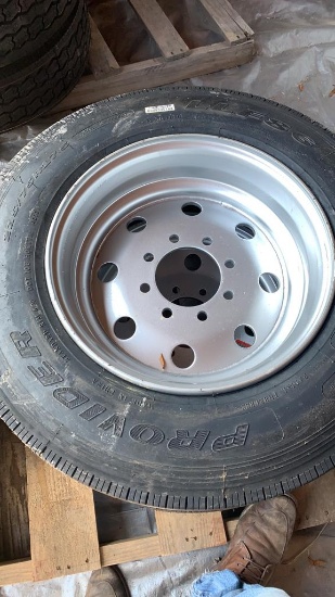 1 of 2 New Tire 215/75 R 17.5 w/rim