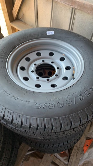 2 of 4 new tires 235/80 R16 w/rim