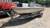 Center console boat with trailer