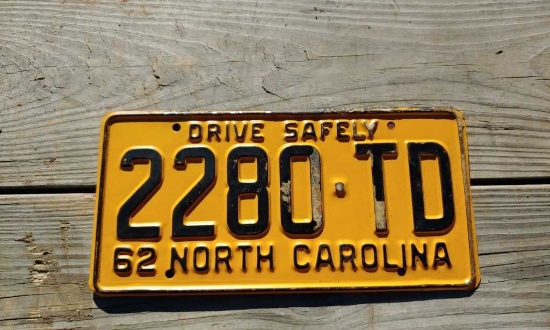 1962 License Plate