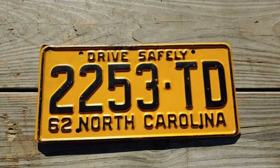 1962 License Plate