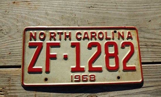 1968 License Plate