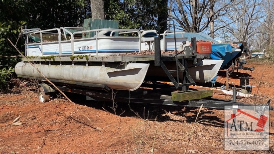 16' Polar Craft Pontoon Boat on Hustler Trailer