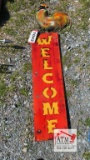 Metal Rooster Welcome Sign