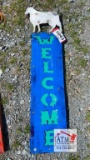 Metal Goat Welcome Sign