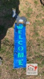 Metal Donkey Welcome Sign