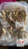 Bin of Ceramic Christmas Ornaments