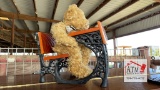 Stuffed Bear Sitting on Small Desk