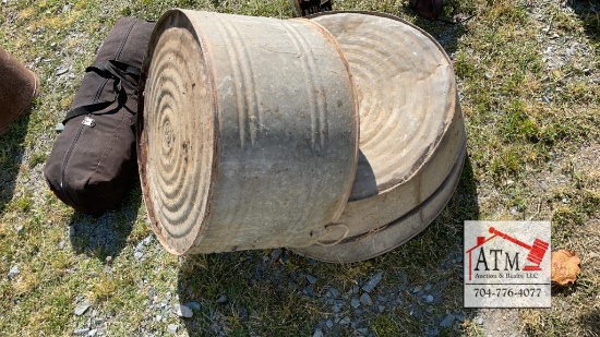 (2) Galvanized Tubs