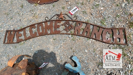 Metal Welcome to the Ranch Sign