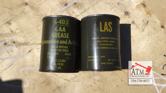 (2) 1 Lb Military Grease Cans (1960’s)