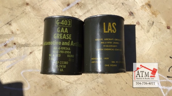 (2) 1 Lb Military Grease Cans (1960’s)