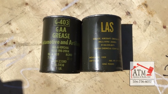 (2) 1 Lb Military Grease Cans (1960’s)