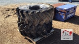 (2) Tires on Rim for New Holland TS 6.120