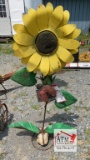 Metal Sunflower with Ladybug