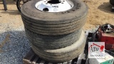 (3) 10-Lug 11R22.5 Tire Wheels